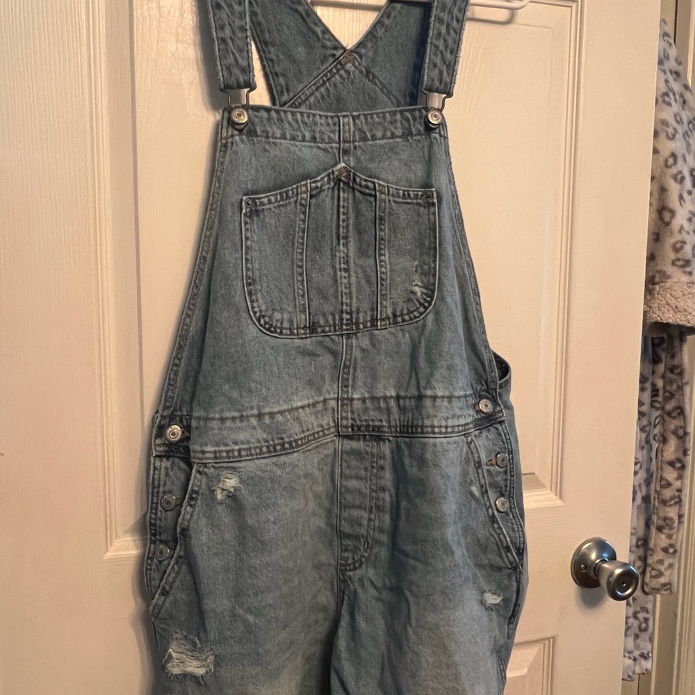 Old Navy Light Blue Denim Short Overalls